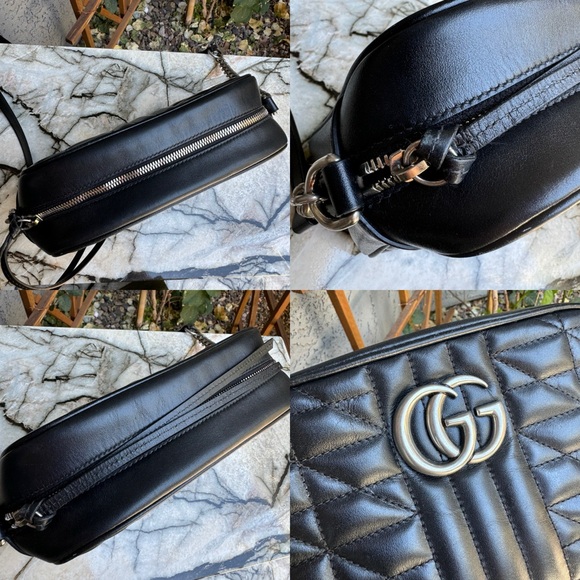 Gucci Calfskin Matelasse Aria Small GG Marmont Chain Shoulder Bag - Picture 7 of 16